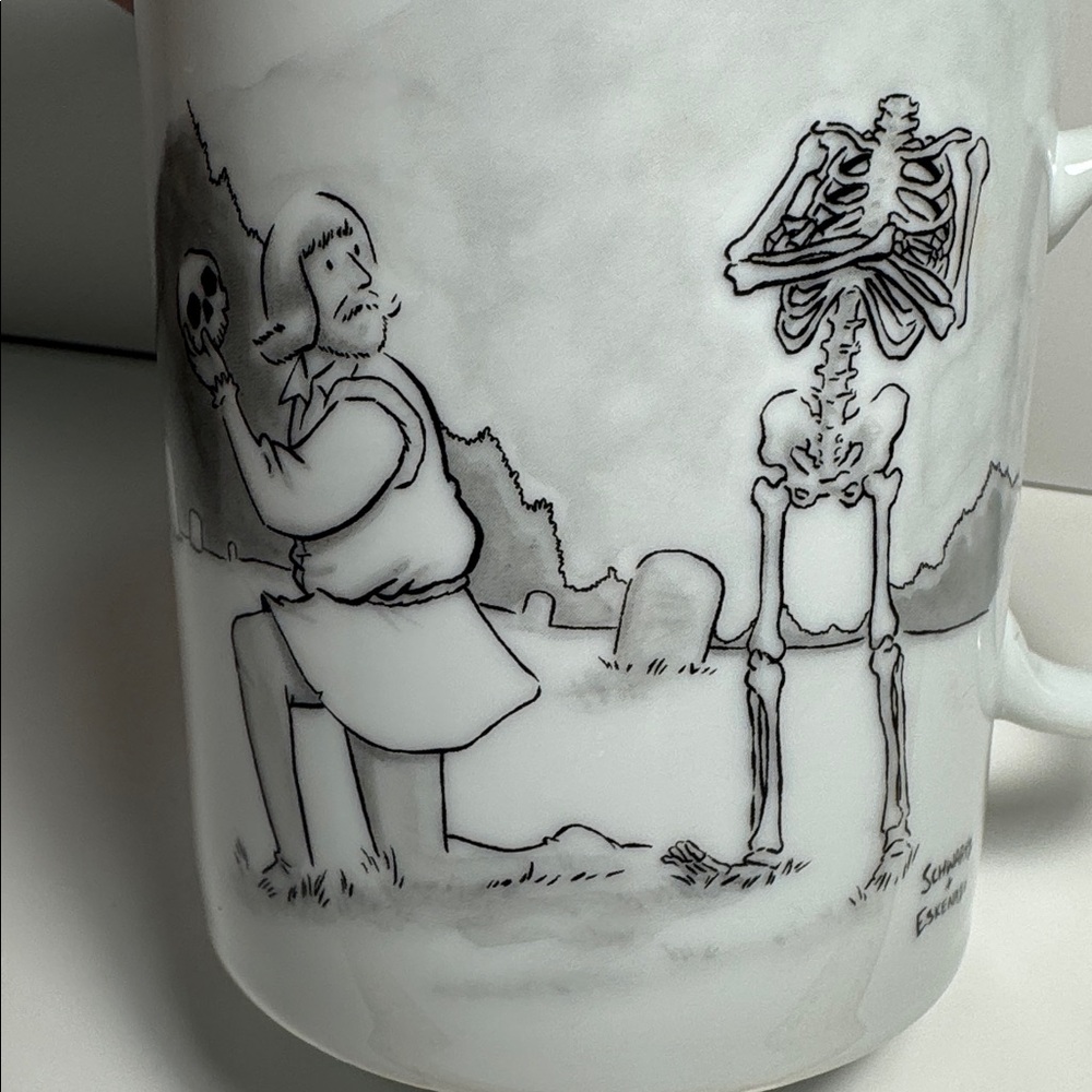 Conde Nast coffee Mug New Yorker Alas, poor Yorick" scene Shakespeare's Hamlet - Picture 3 of 7